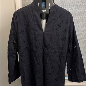 Ann Taylor Dark Tunic Blouse